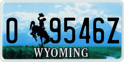 WY license plate 09546Z