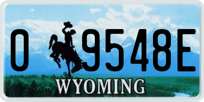 WY license plate 09548E