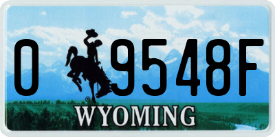 WY license plate 09548F