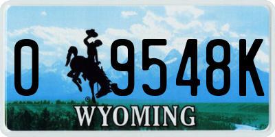 WY license plate 09548K