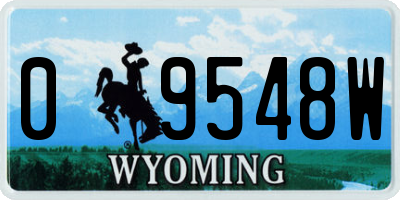 WY license plate 09548W