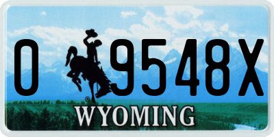 WY license plate 09548X
