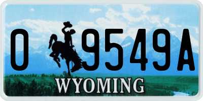 WY license plate 09549A