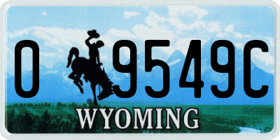 WY license plate 09549C
