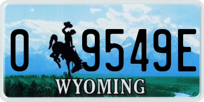 WY license plate 09549E