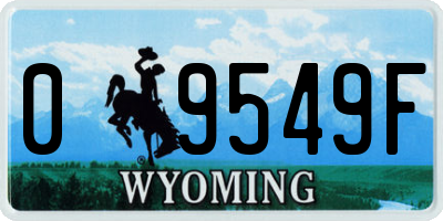 WY license plate 09549F