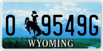 WY license plate 09549G