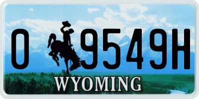 WY license plate 09549H