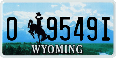 WY license plate 09549I