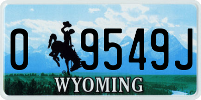 WY license plate 09549J