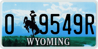 WY license plate 09549R