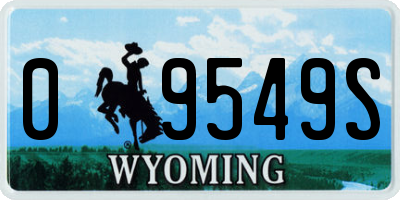 WY license plate 09549S