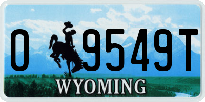 WY license plate 09549T