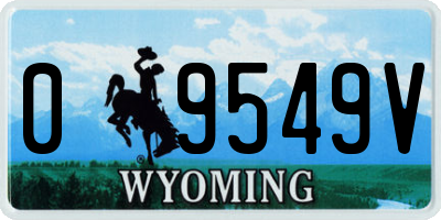 WY license plate 09549V
