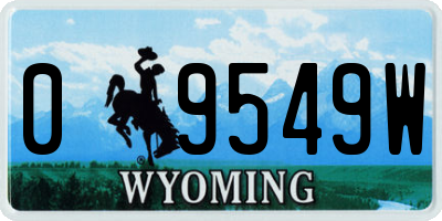 WY license plate 09549W