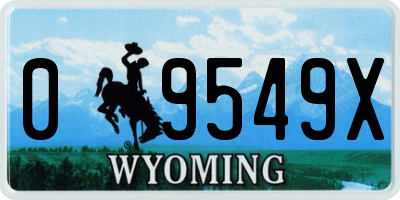 WY license plate 09549X