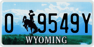 WY license plate 09549Y