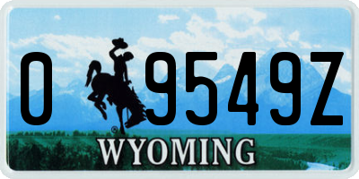 WY license plate 09549Z