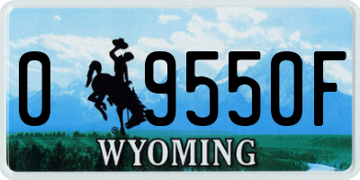 WY license plate 09550F