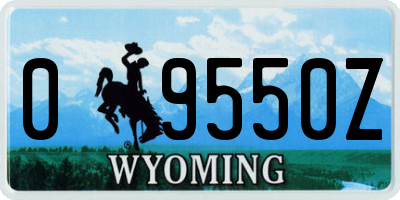 WY license plate 09550Z