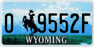 WY license plate 09552F