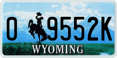 WY license plate 09552K