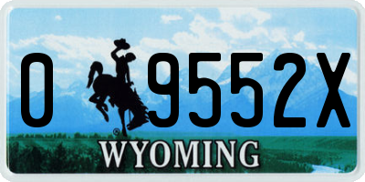 WY license plate 09552X