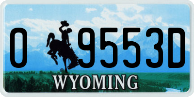 WY license plate 09553D