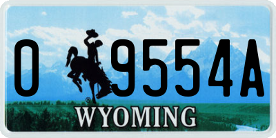 WY license plate 09554A