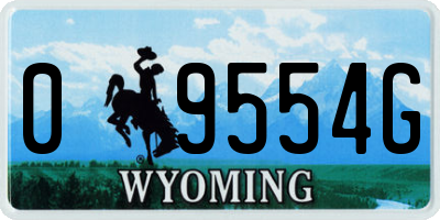 WY license plate 09554G
