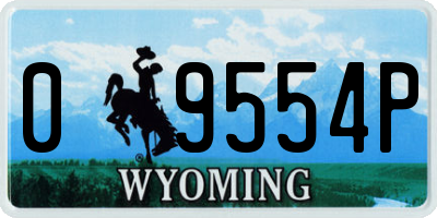WY license plate 09554P