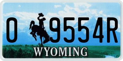 WY license plate 09554R