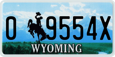 WY license plate 09554X