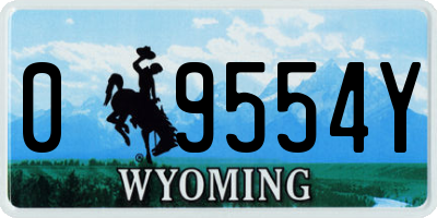 WY license plate 09554Y