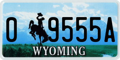 WY license plate 09555A