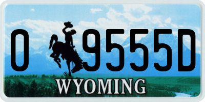 WY license plate 09555D