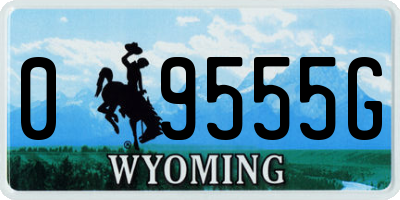 WY license plate 09555G