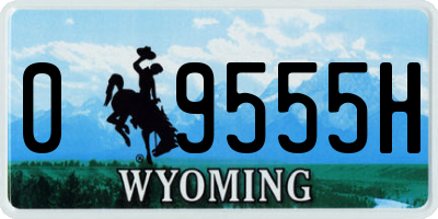 WY license plate 09555H