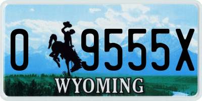 WY license plate 09555X