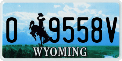 WY license plate 09558V