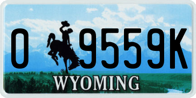 WY license plate 09559K