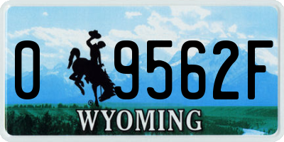 WY license plate 09562F