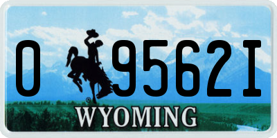 WY license plate 09562I