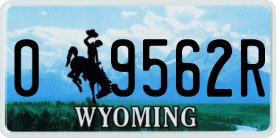 WY license plate 09562R