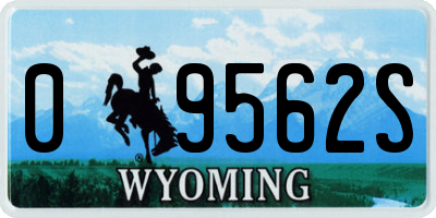 WY license plate 09562S