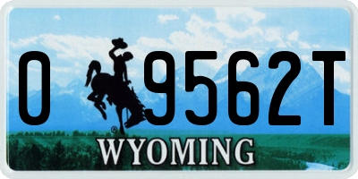 WY license plate 09562T