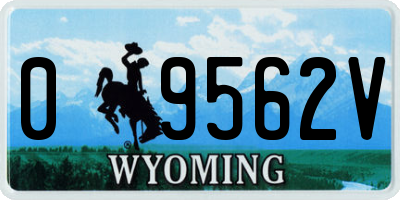 WY license plate 09562V