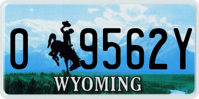 WY license plate 09562Y