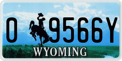 WY license plate 09566Y