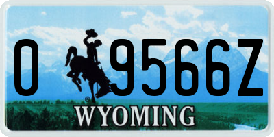 WY license plate 09566Z
